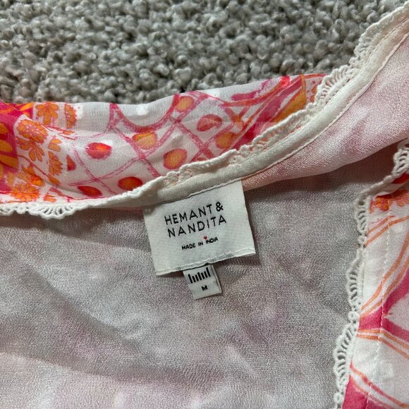 Hemant & Nandita Womens Medium Puff Sleeve Work Cropped Top - Picture 7 of 11